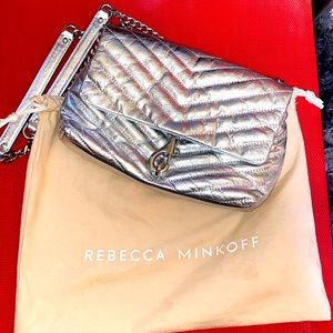 Rebecca Minkoff Silver handbag w/dust bag